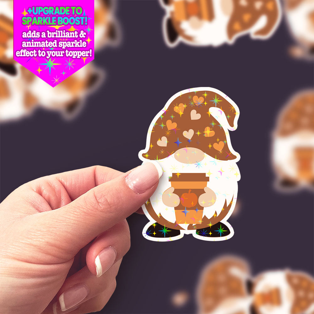 Pumpkin Spiced Latte Gnome Sticker - Make it Sparkle - Topperswap
