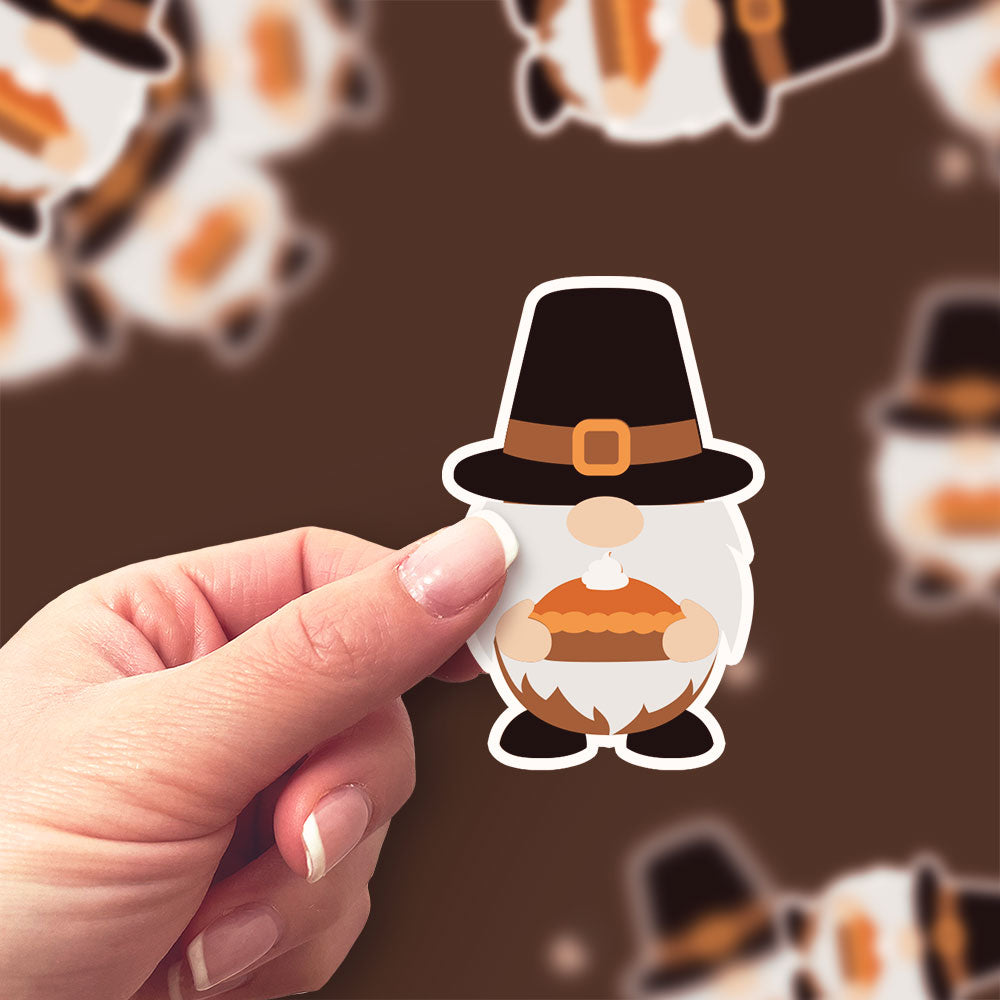 Pumpkin Pie Gnome Sticker - Classic Shine - Topperswap