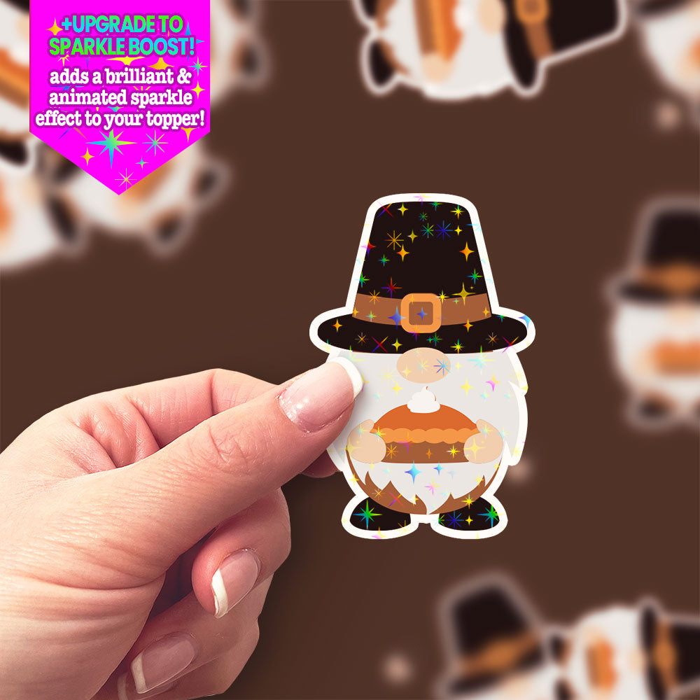 Pumpkin Pie Gnome Sticker - Make it Sparkle - Topperswap