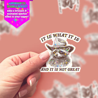 It Is What It Is Racoon Sticker
