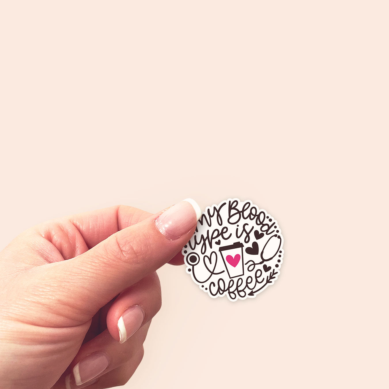 My Blood Type is Coffee Sticker - - Topperswap