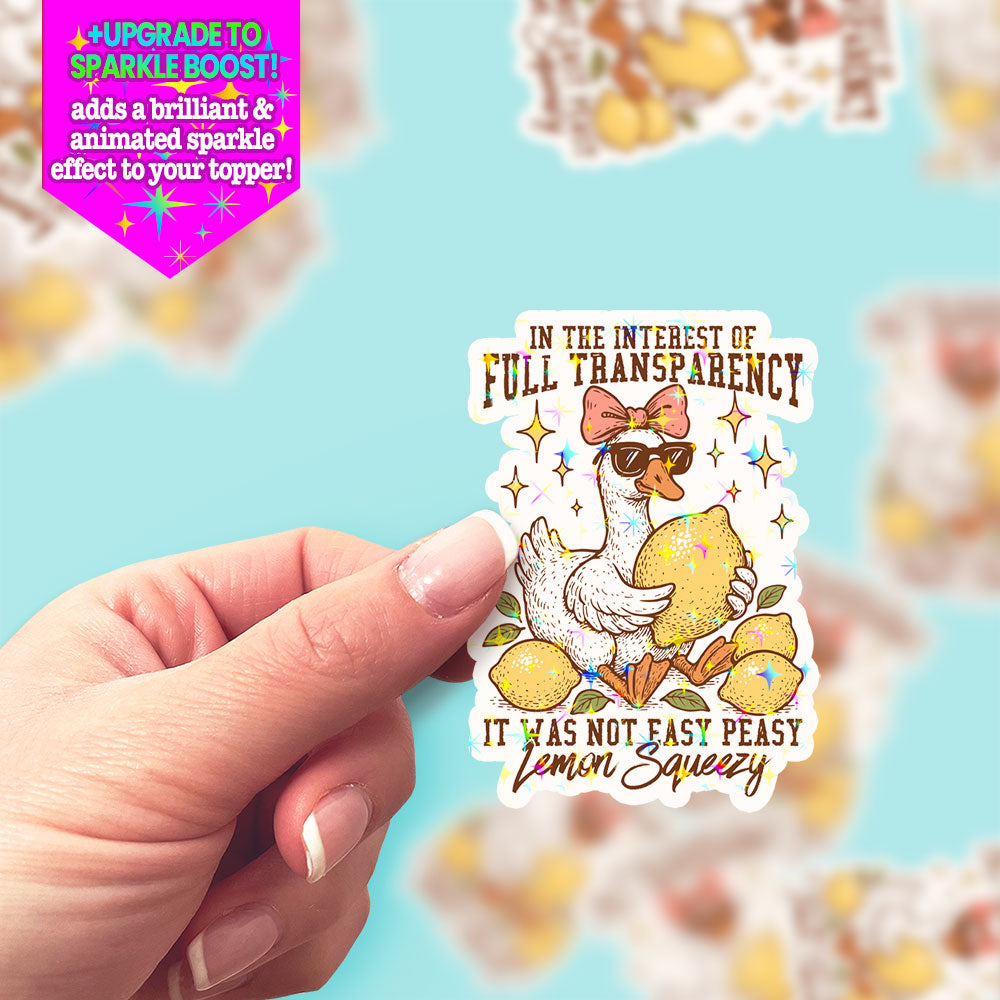 Not Easy Peasy Sticker - Make it Sparkle - Topperswap