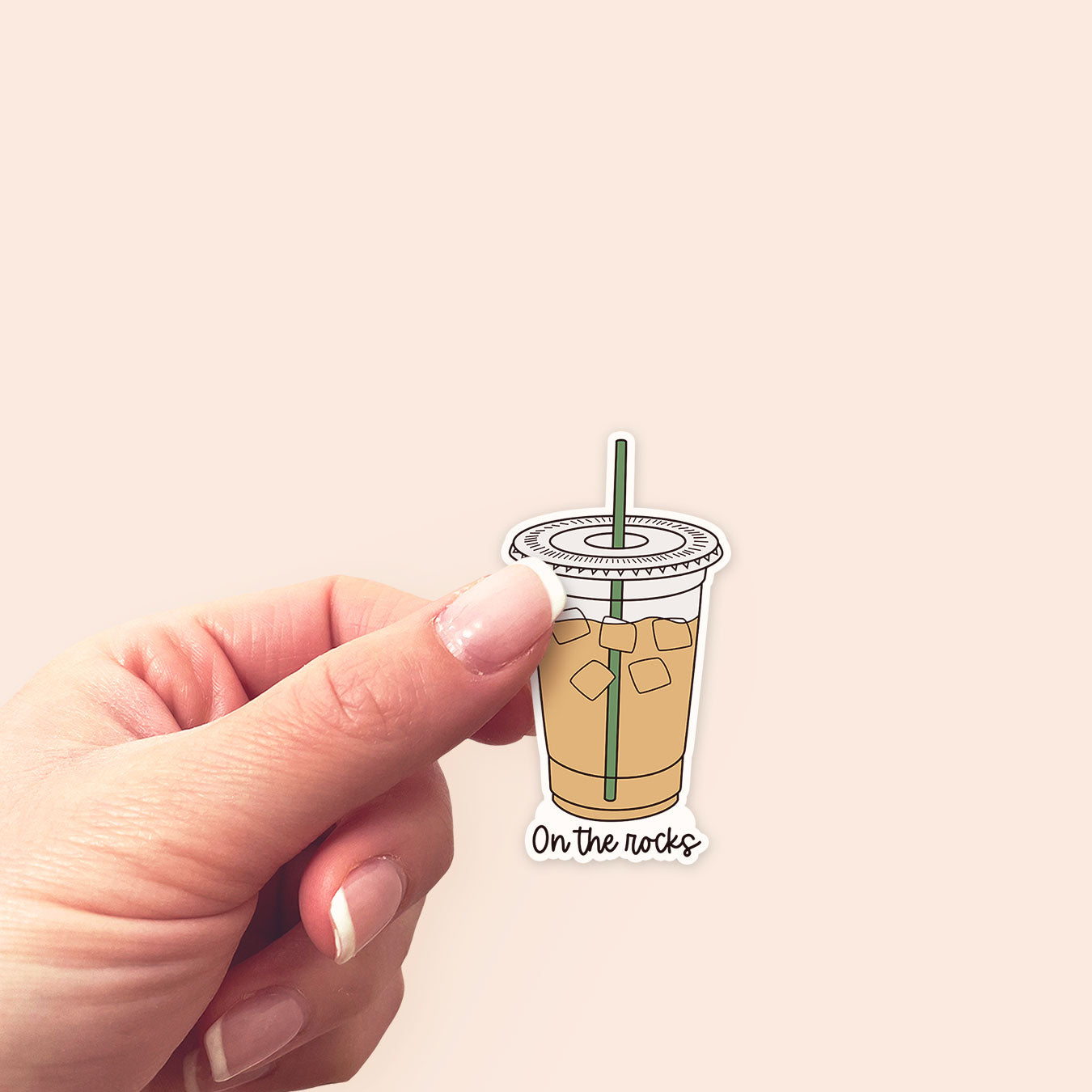 Coffee On the Rocks Sticker - Classic Shine - Topperswap