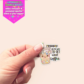 On My Way to Iced Coffee Sticker
