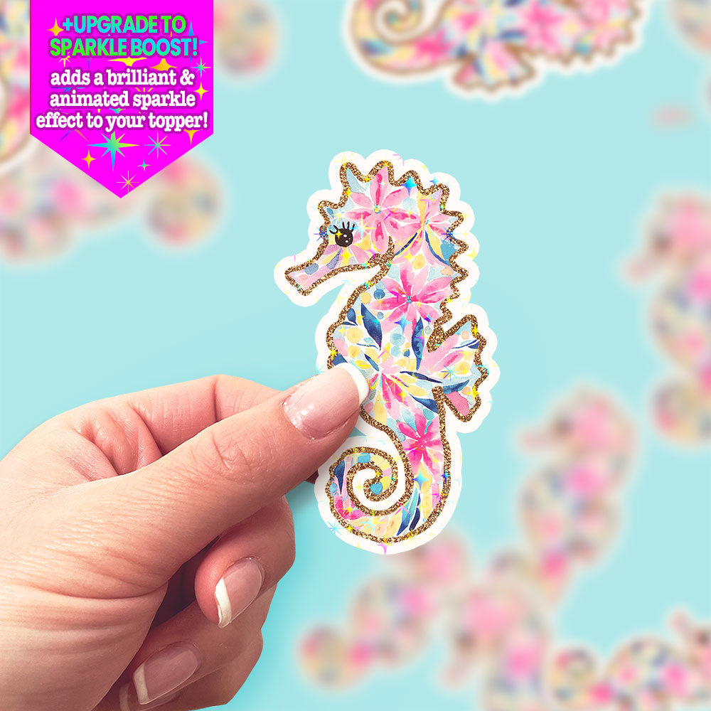 Sea You Sparkle Seahorse Sticker - Make it Sparkle - Topperswap