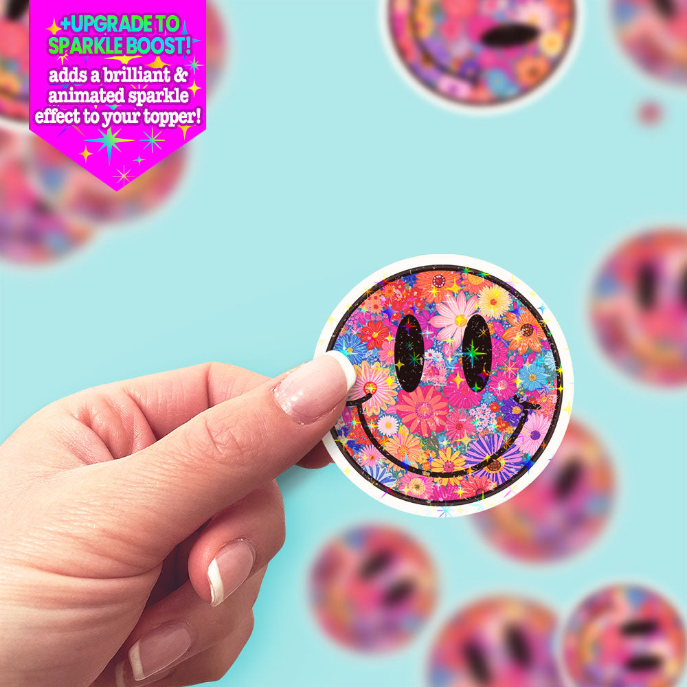 Flower Power Smile Sticker - Make it Sparkle - Topperswap