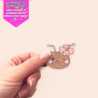 Winking Coconut Sticker