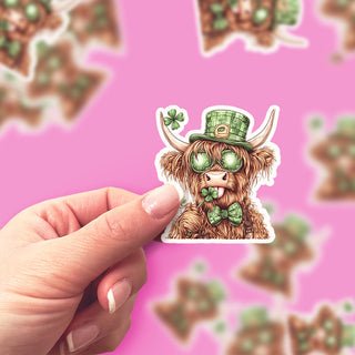 Lucky Highland Cow Sticker