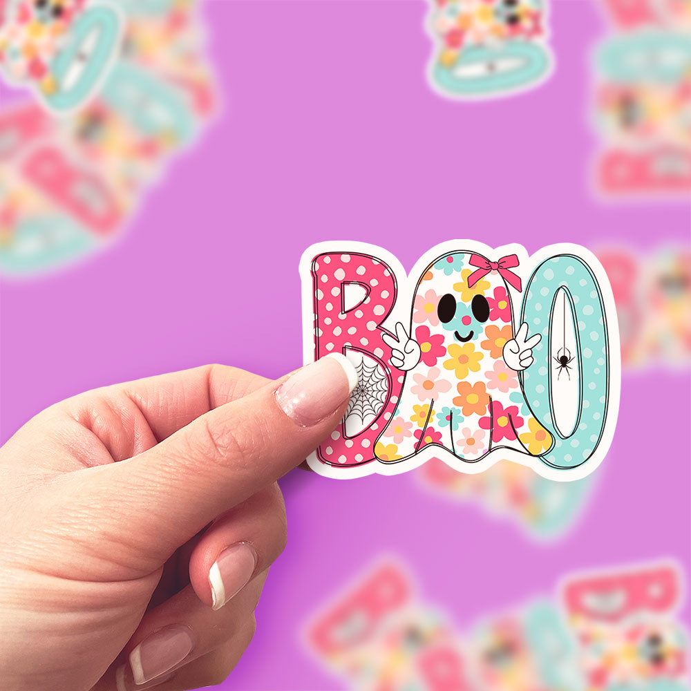 Groovy Flower Boo Sticker - Classic Shine - Topperswap