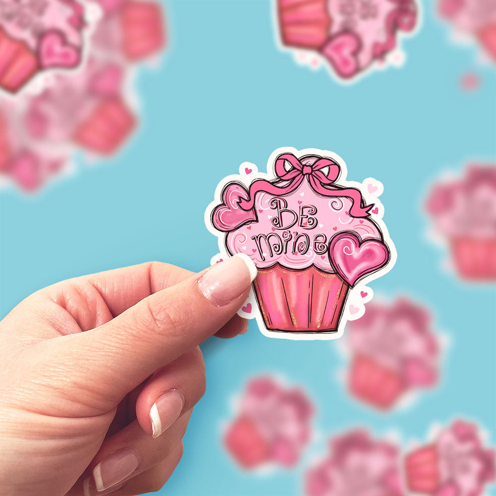 Be Mine Cupcake Sticker - - Topperswap