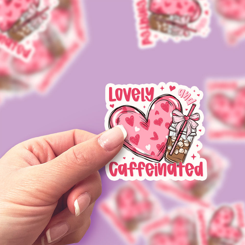 Lovely & Caffeinated Sticker - - Topperswap
