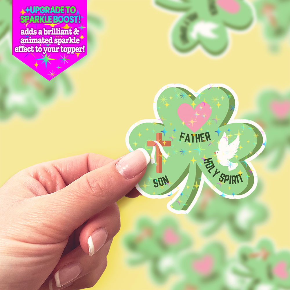 Holy Trinity Shamrock Sticker - Make it Sparkle - Topperswap