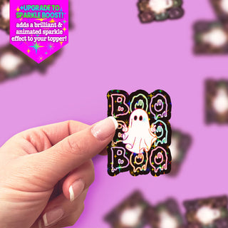 Neon Boo-tastic Ghost Sticker