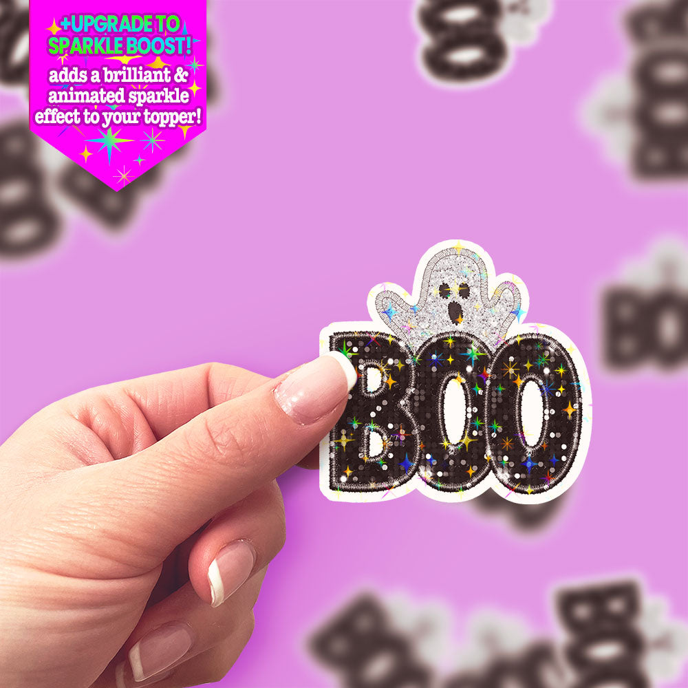 Boo-tiful Glitter Ghost Sticker - Make it Sparkle - Topperswap