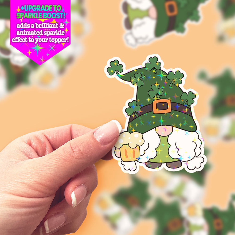 Happy St. Patrick’s Gnome Beer Sticker - Make it Sparkle - Topperswap
