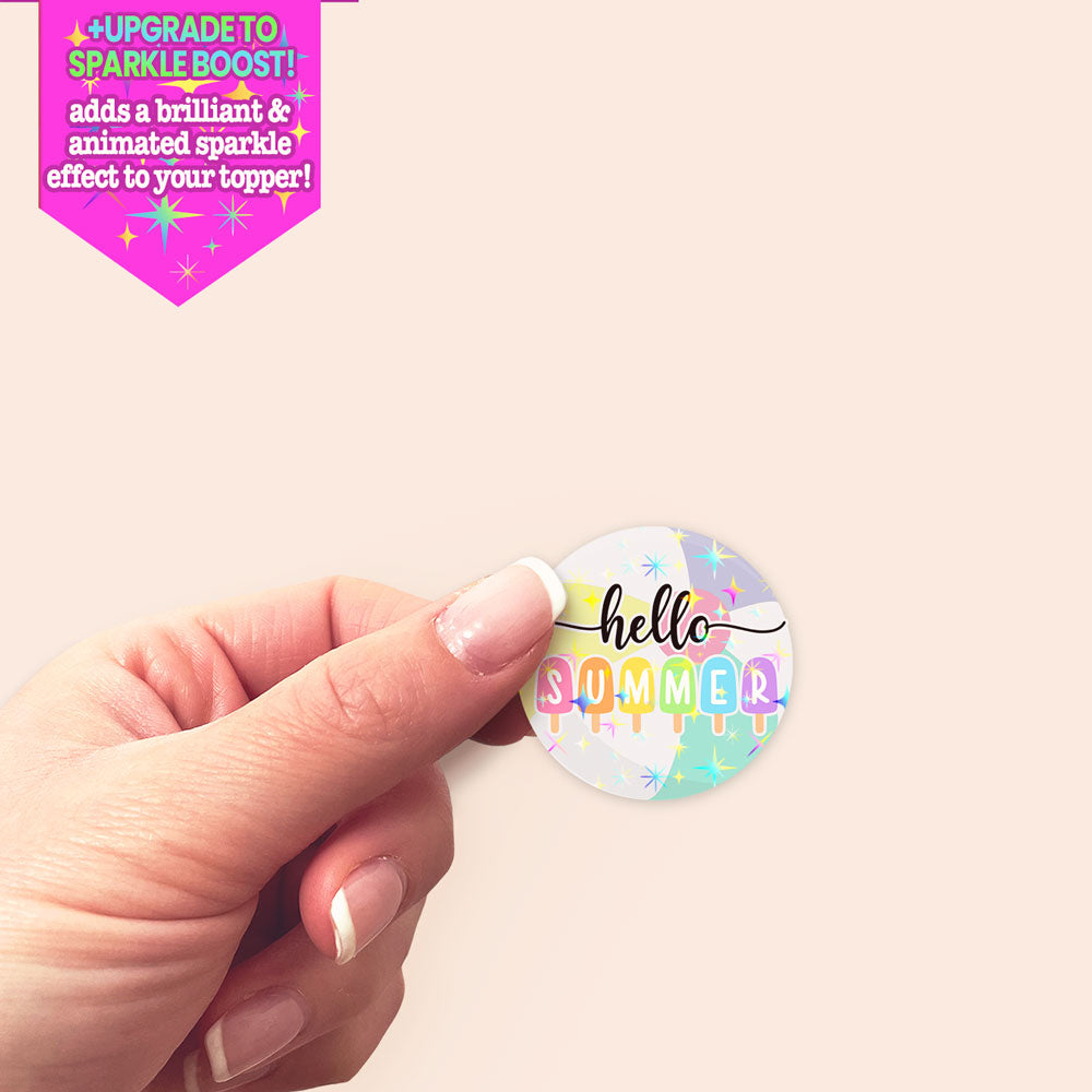 Hello Summer Pop Sticker - - Topperswap