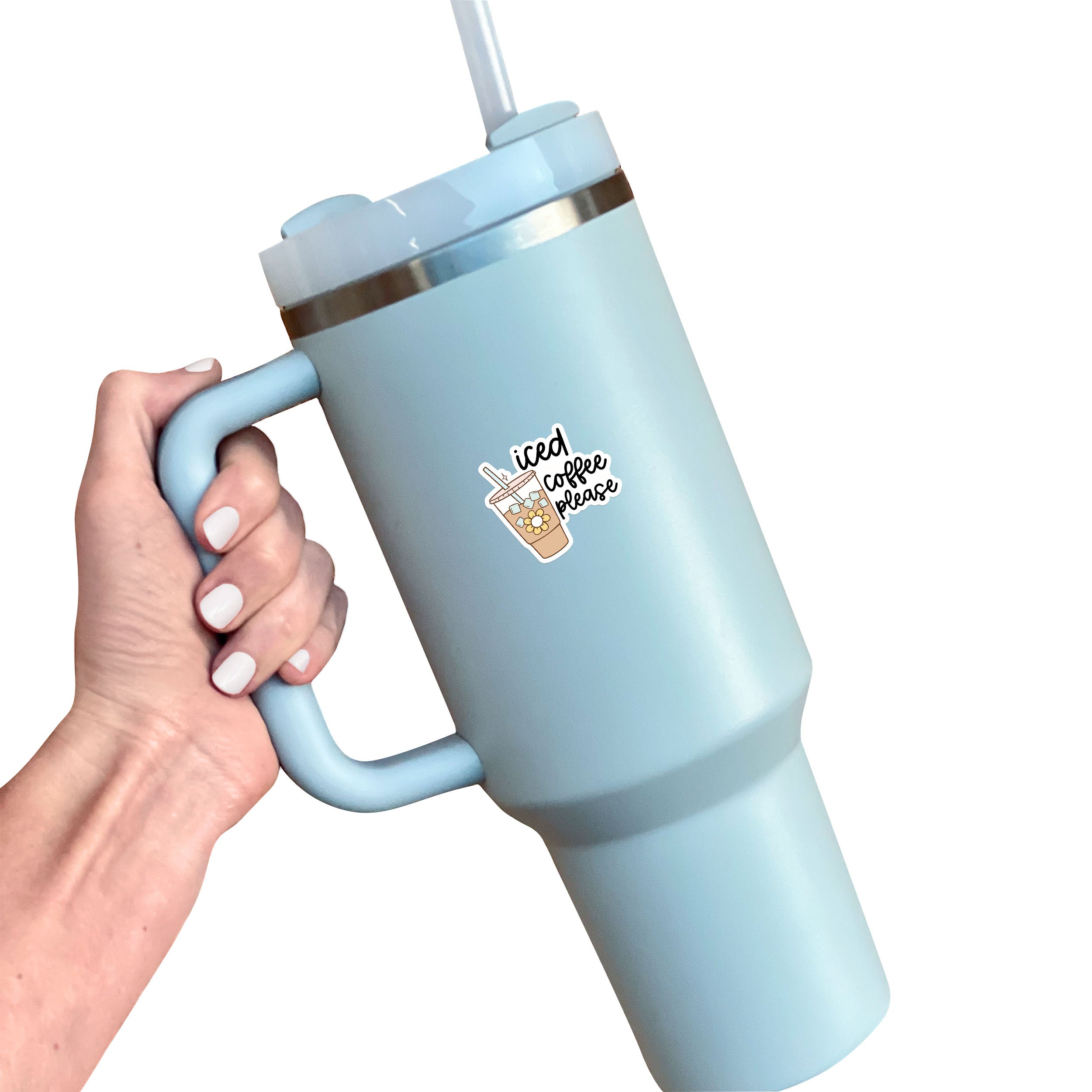 Iced Coffee Please Sticker - - Topperswap