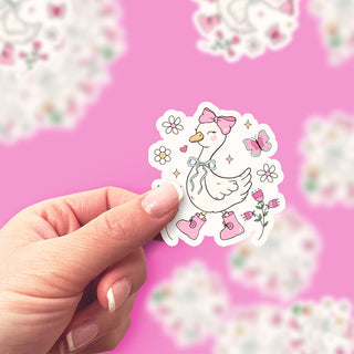 Spring Stroll Goose Sticker