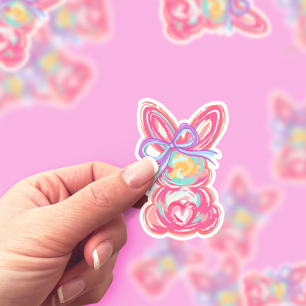Easter Bunny Swirl Sticker - - Topperswap