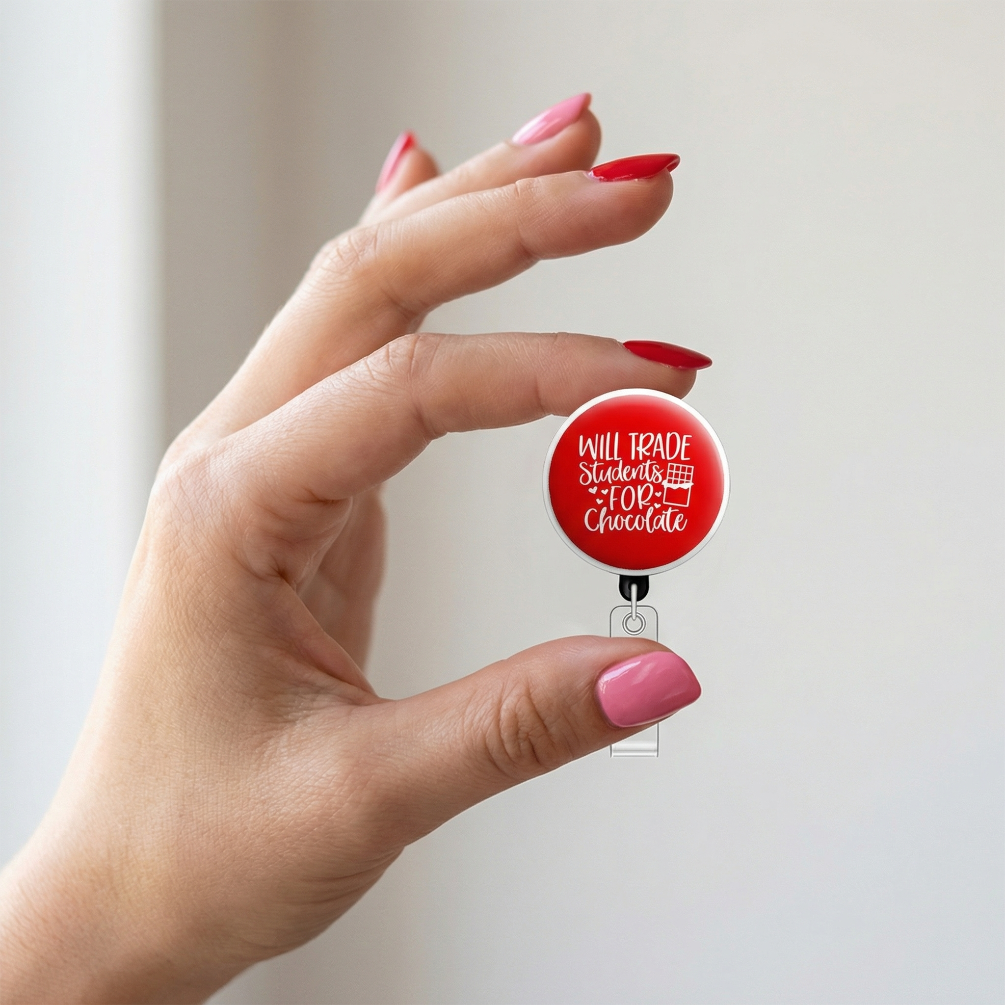 Choco-Lover Educator Swapfinity Retractable ID Badge Reel - - Topperswap