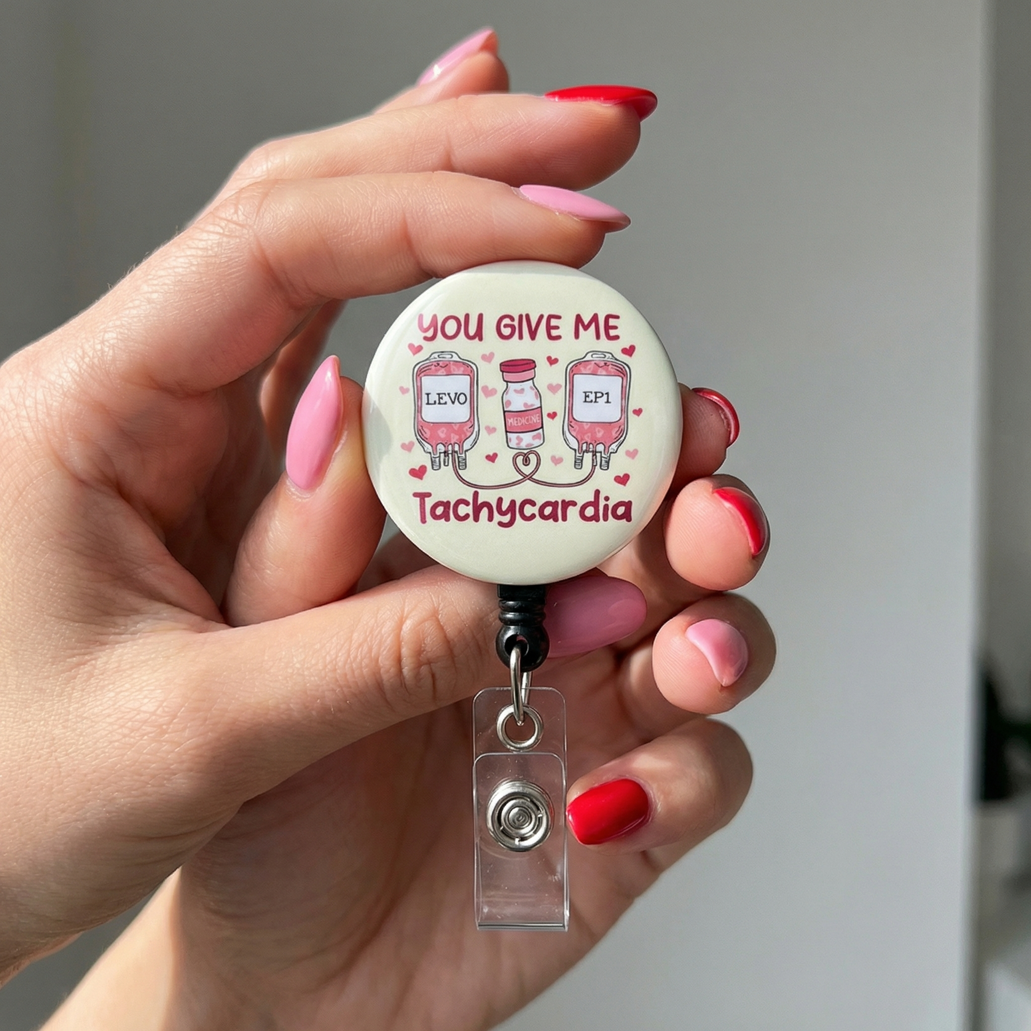 Heartthrob Healer Swapfinity Retractable ID Badge Reel - - Topperswap