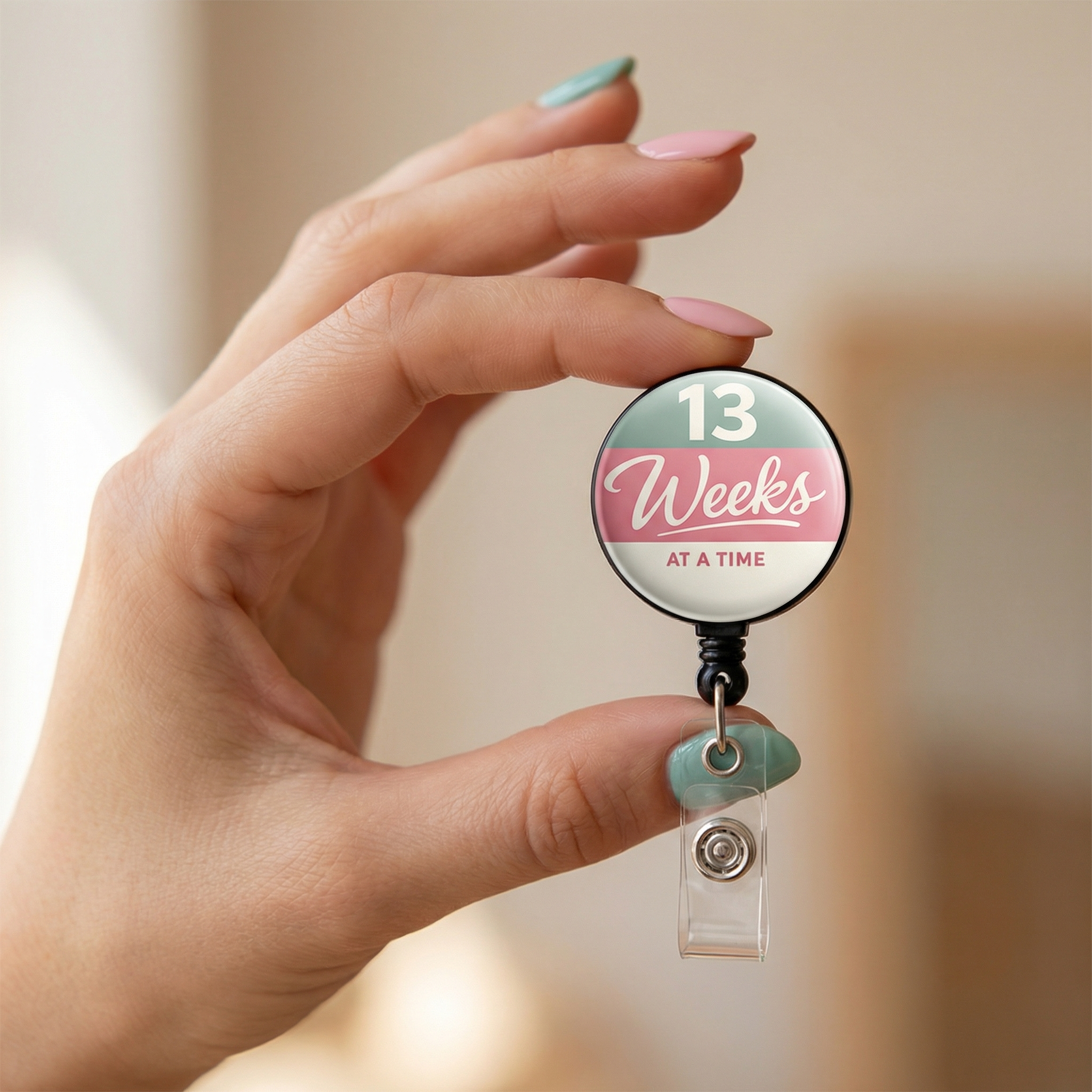 13 Weeks at a Time Swapfinity Retractable ID Badge Reel - - Topperswap