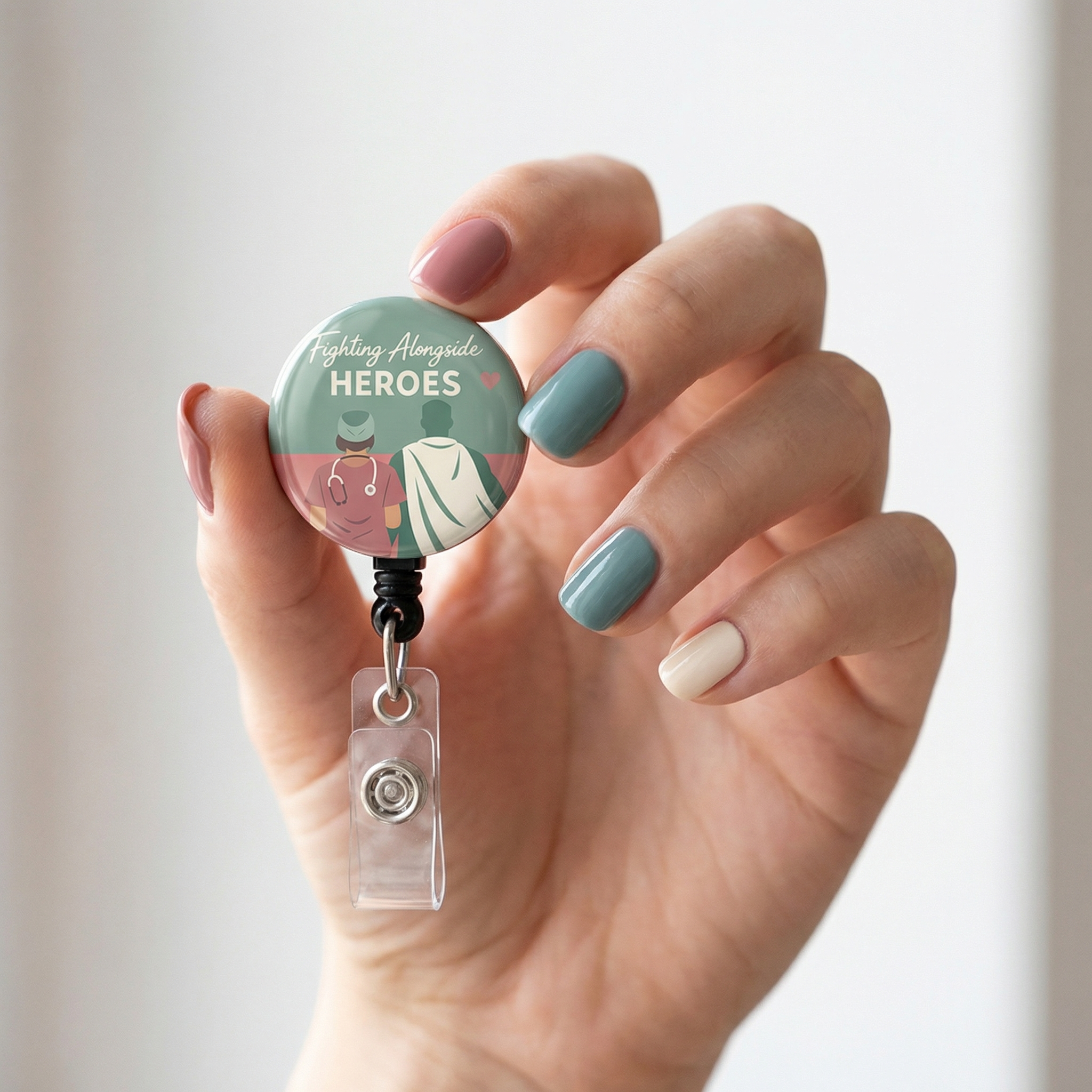 Fighting Alongside Heroes Swapfinity Retractable ID Badge Reel - - Topperswap