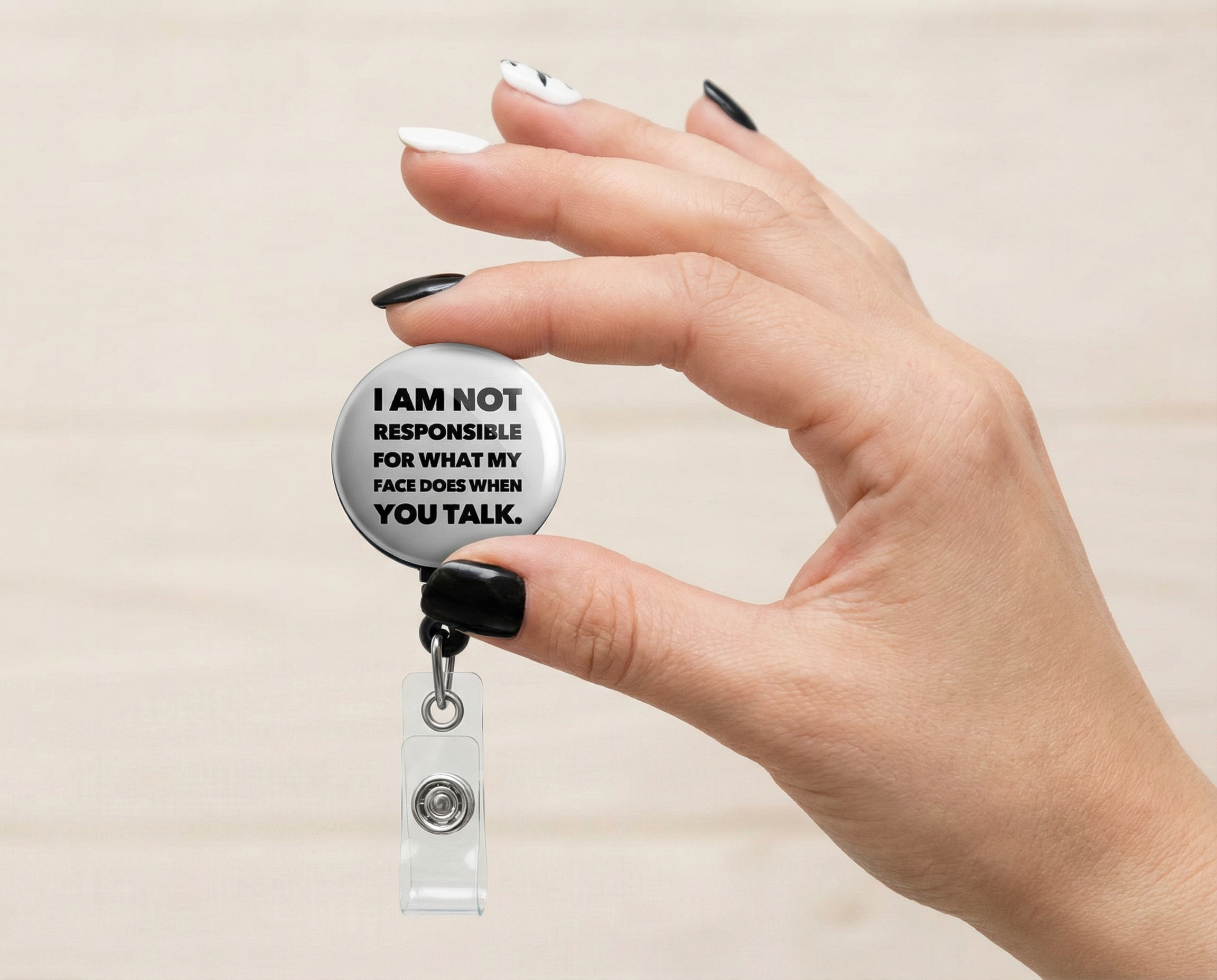 What My Face Does Retractable ID Badge Reel • Funny, Humor, Coffee, Sarcastic Gift • Swapfinity - - Topperswap