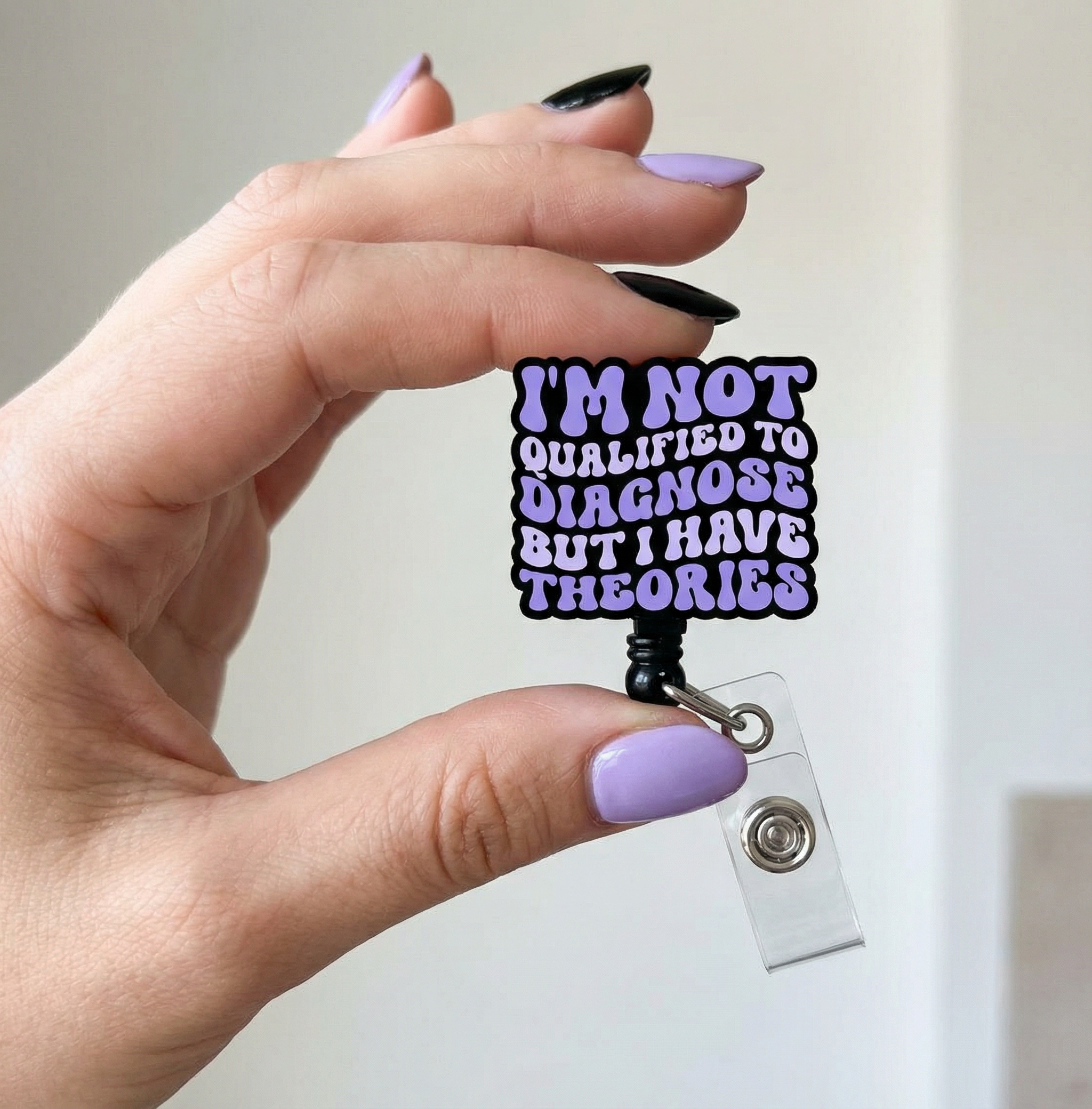 I'm Not Qualified to Diagnose Pop Topper Swapfinity Retractable ID Badge Reel - - Topperswap