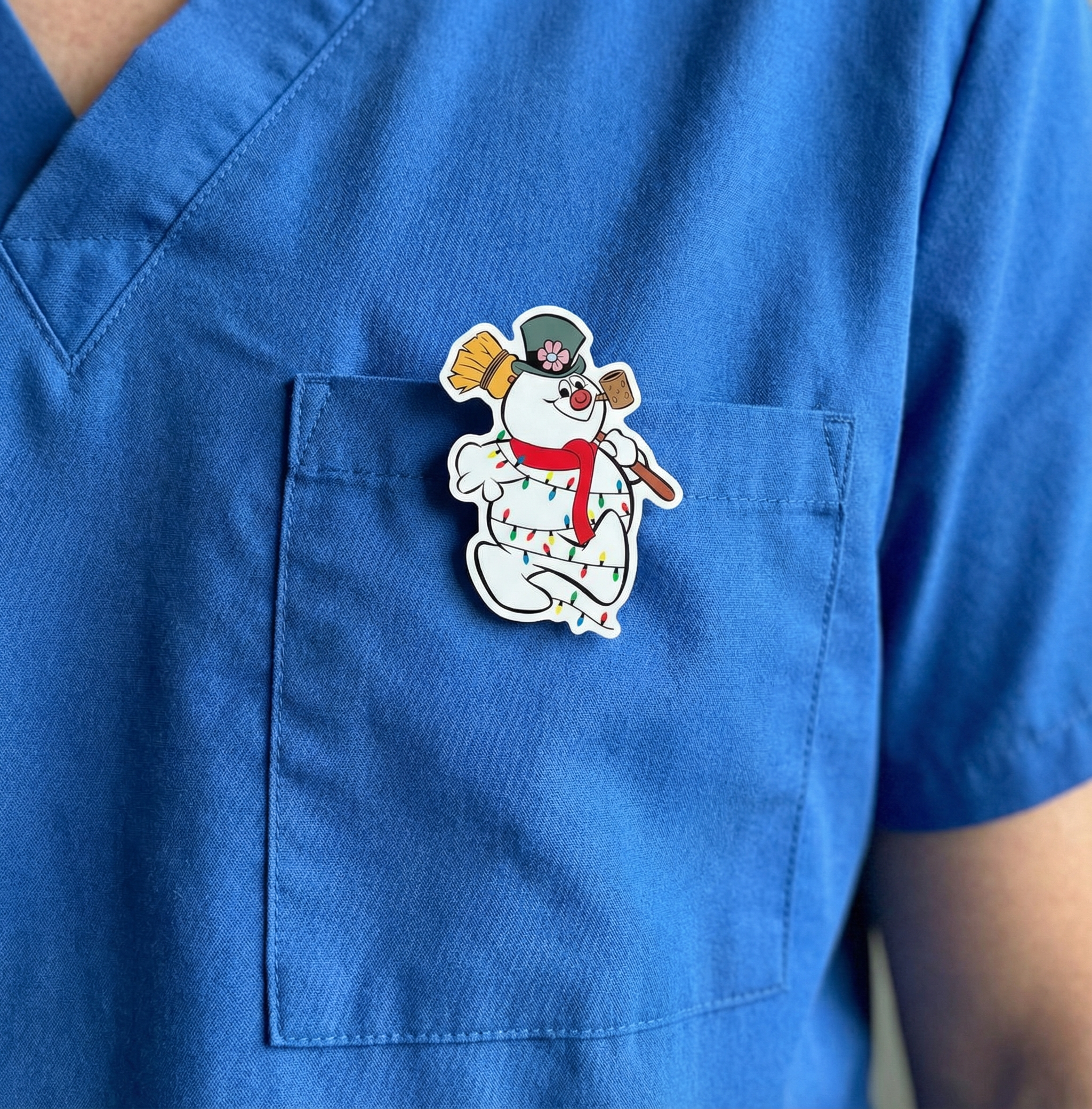 Frosty in Lights Pop Topper Swapfinity Retractable ID Badge Reel - - Topperswap