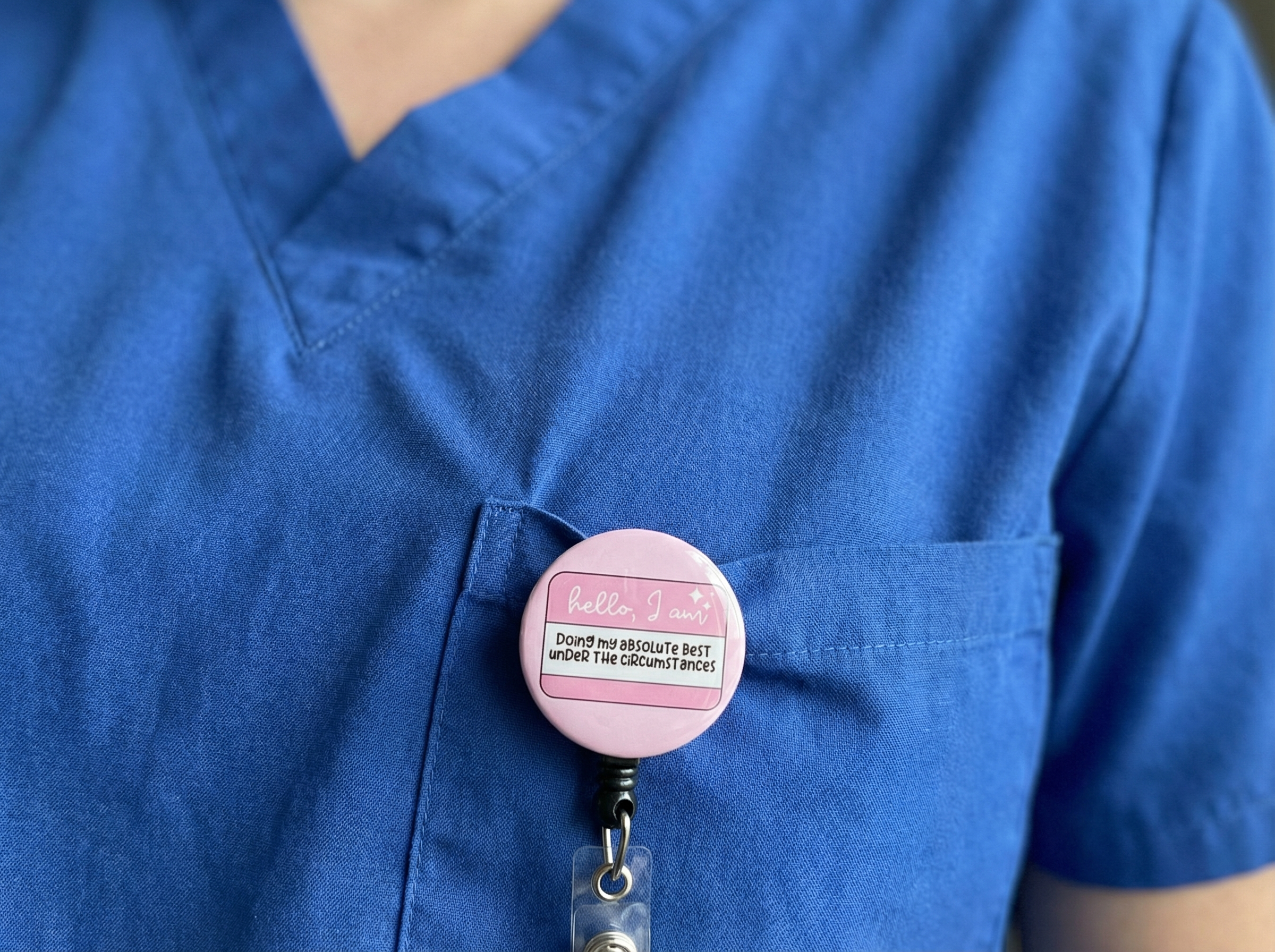 Doing My Best Hello Sticker Swapfinity Retractable ID Badge Reel - - Topperswap