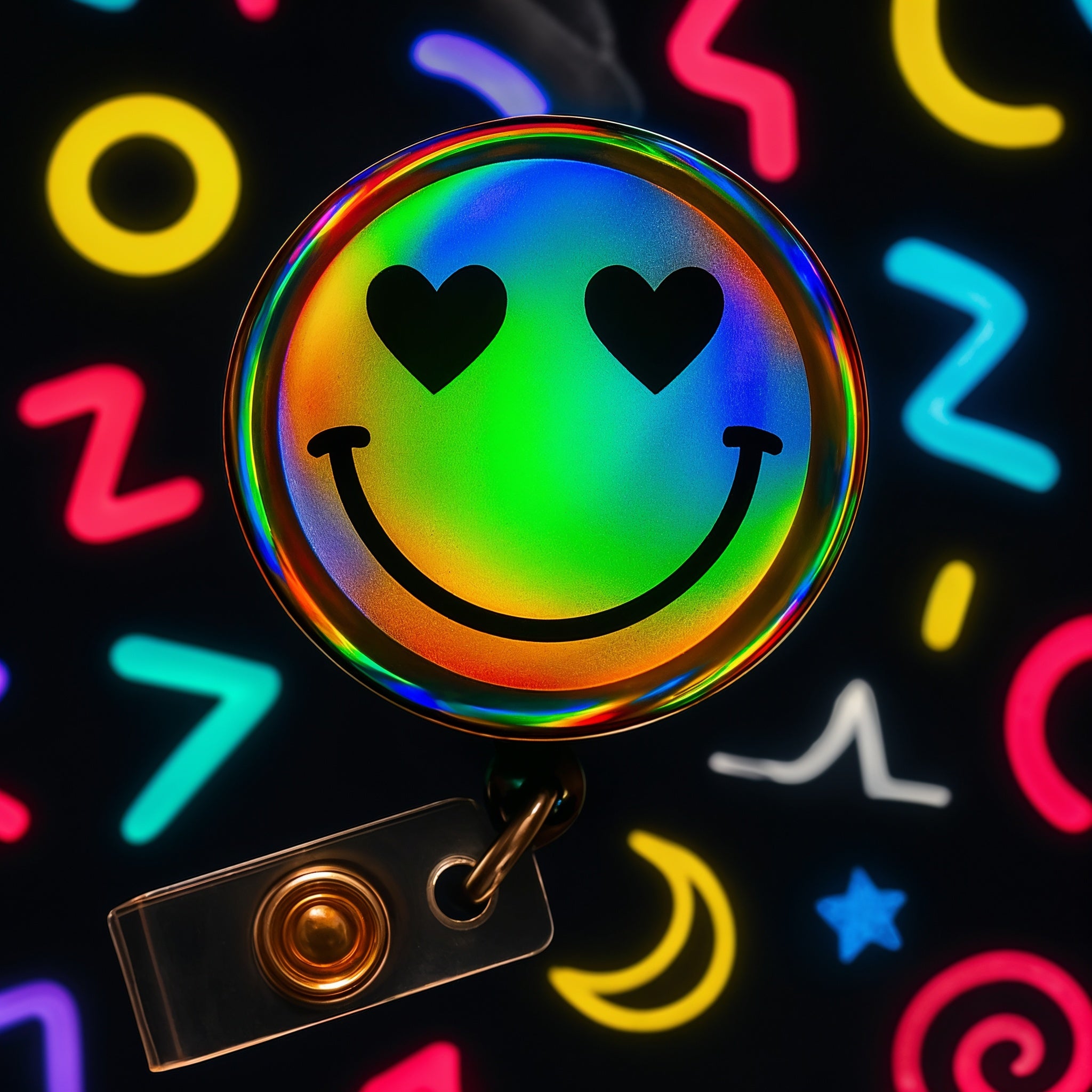 Holographic Heart-Eye Smile Face Topper – Limited Edition! Pop Topper - - Topperswap
