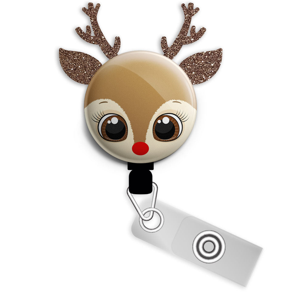 Rudy the Reindeer Starter Bundle (Save 5%) • Winter Reindeer Christmas Retractable Magnetic ID Badge Reel, ID Holder • Swapfinity - - Topperswap