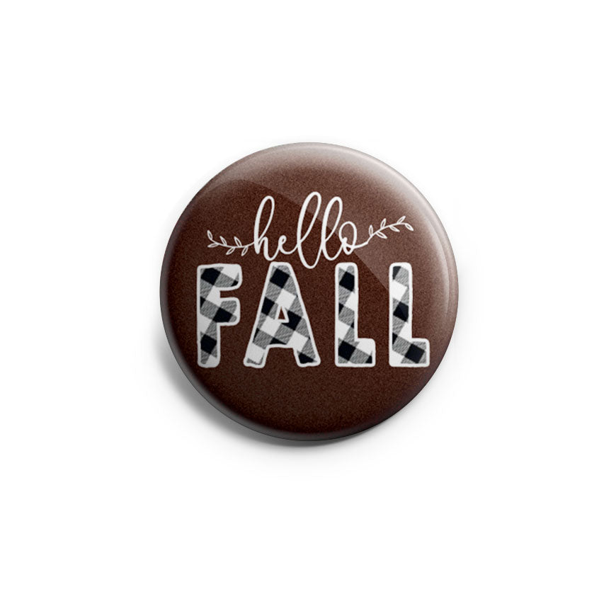 Hello Fall White Buffalo Plaid Topper - Vault - - Topperswap
