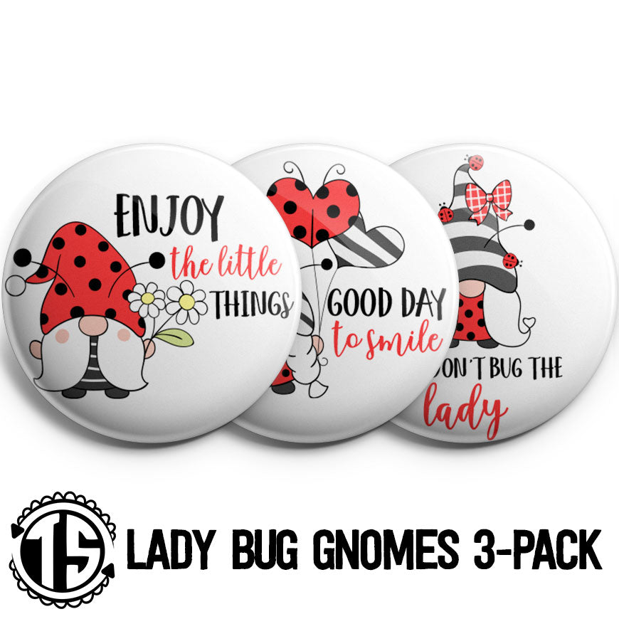 Lady Bug Gnomes 3-Pack (Save 5%) - - Topperswap