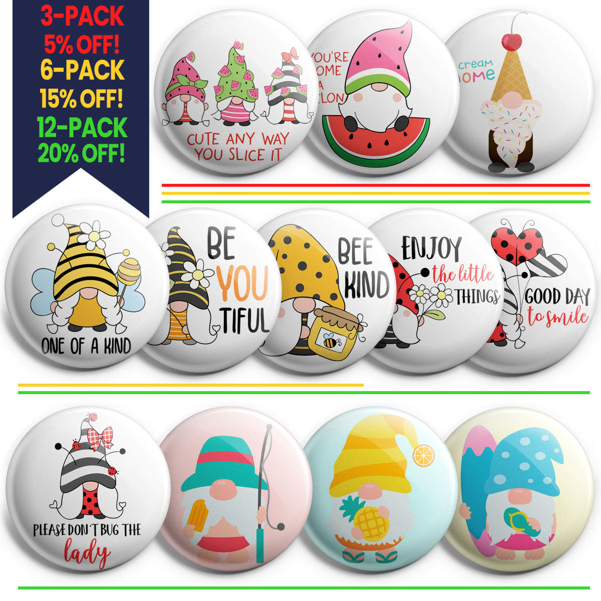 Summer Gnomes Topper Pack - Classic Finish - Topperswap