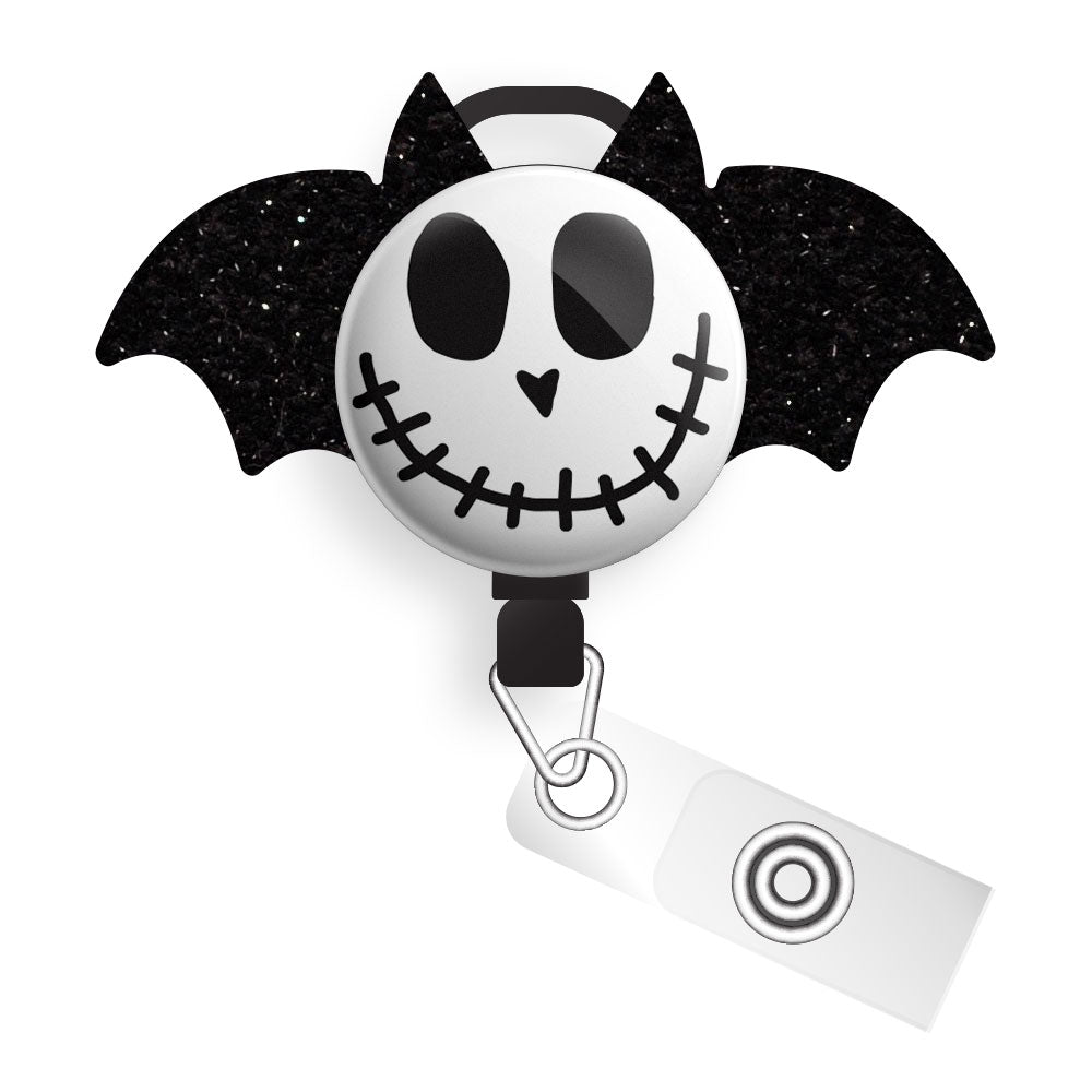 Skully the Bat Starter Bundle (Save 5%) • Bat Skull Halloween Retractable Magnetic ID Badge Reel, ID Holder • Swapfinity - Slide Clip/Lanyard - Topperswap