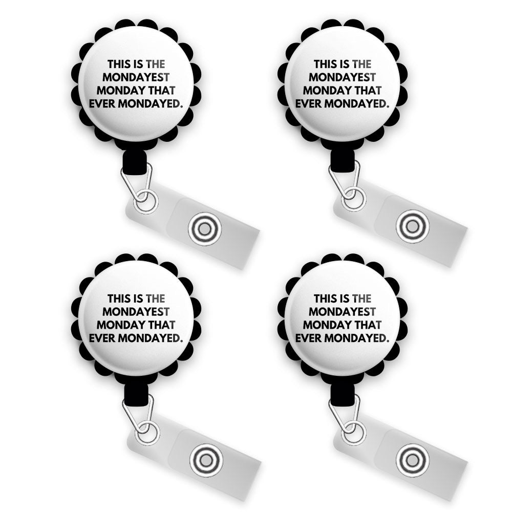 Mondayest Monday Retractable ID Badge Reel • Funny, Humor, Coffee, Sarcastic Gift • Swapfinity - - Topperswap