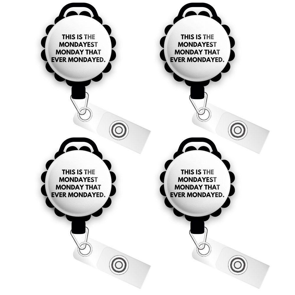 Mondayest Monday Retractable ID Badge Reel • Funny, Humor, Coffee, Sarcastic Gift • Swapfinity - - Topperswap