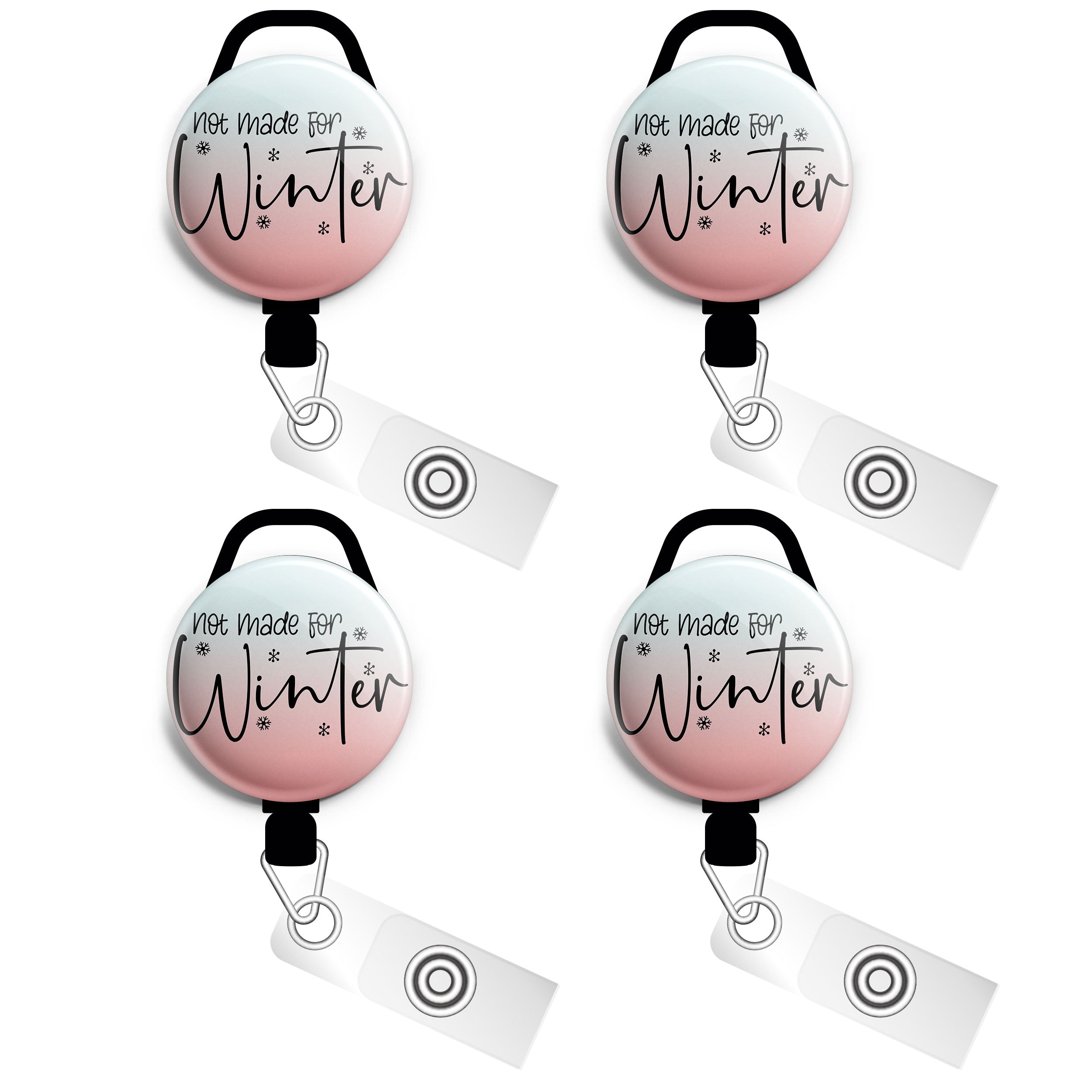 Not Made for Winter ID Badge Reel • Winter Funny Badge Holder • Swapfinity - - Topperswap