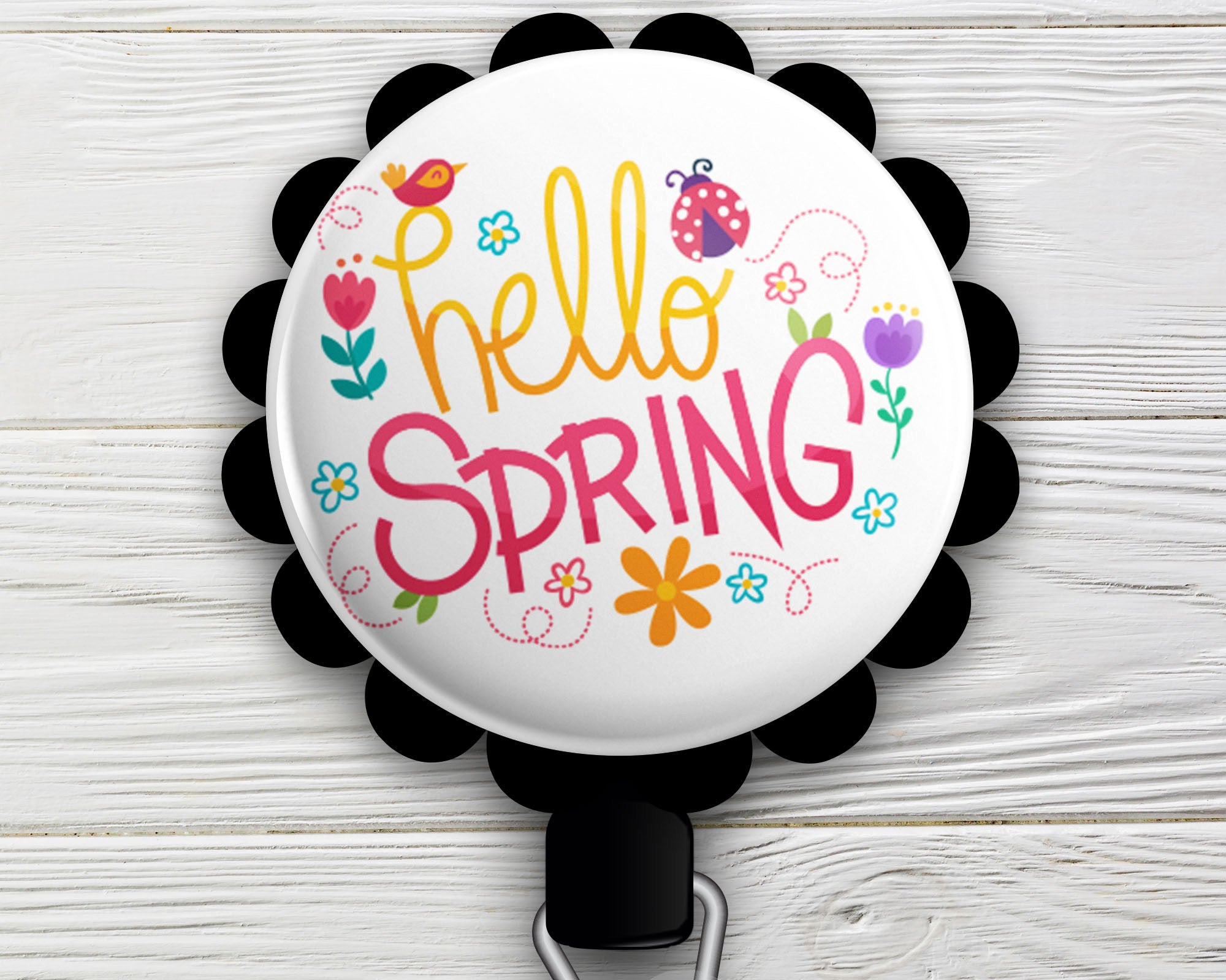 Hello Spring Critters Retractable ID Badge Reel • Spring Swappable Retractable ID Badge Reel • Badge Holder • Swapfinity - - Topperswap
