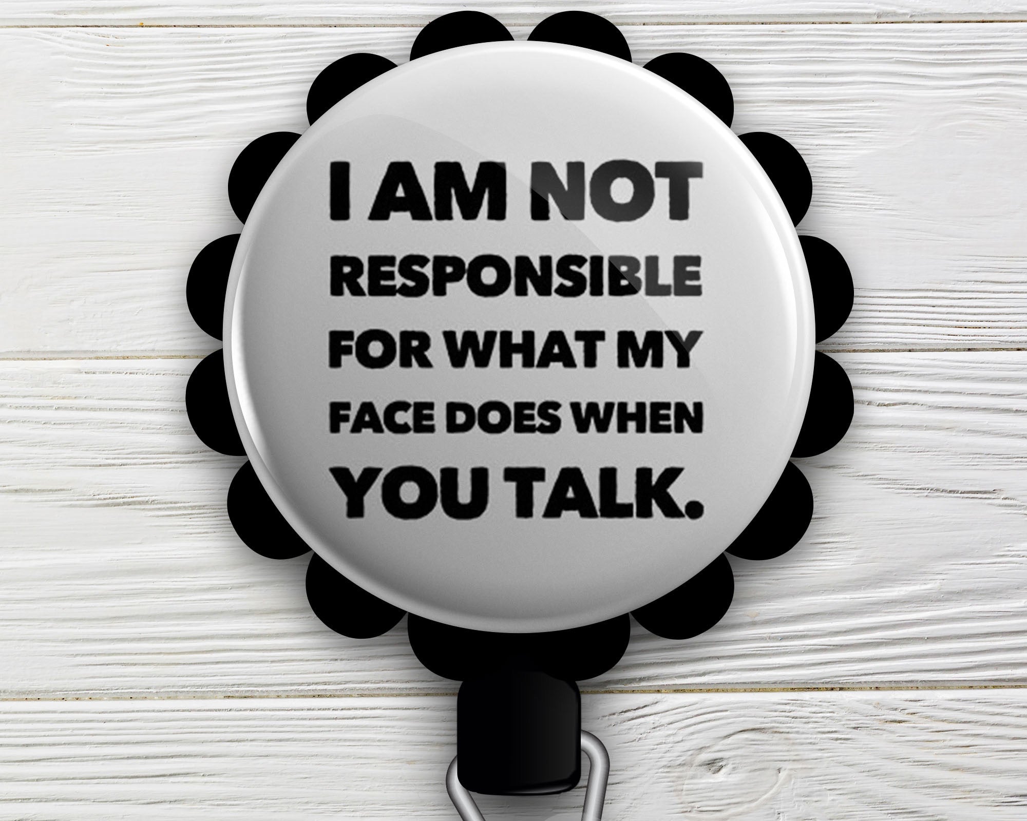 What My Face Does Retractable ID Badge Reel • Funny, Humor, Coffee, Sarcastic Gift • Swapfinity - - Topperswap