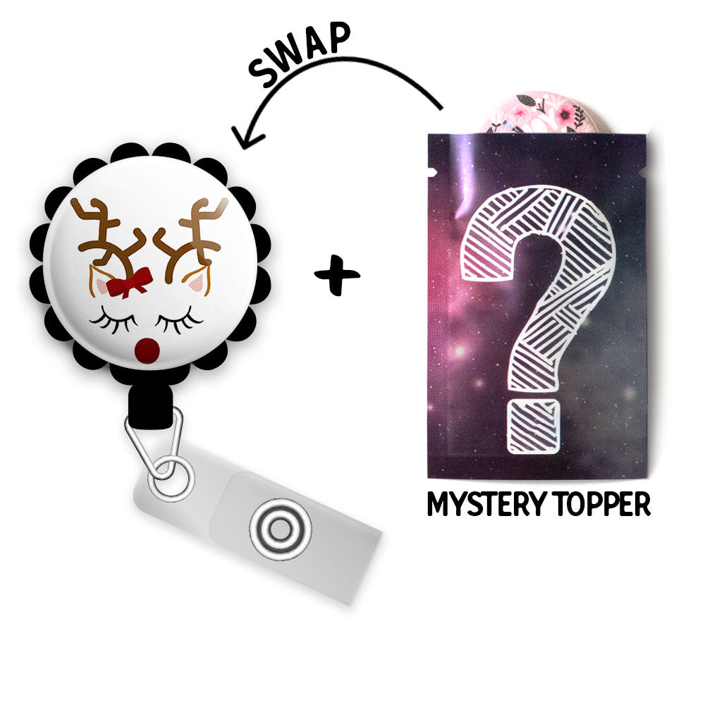 Ruby The Red Nosed Reindeer Retractable ID Badge Reel • Cute Christmas Gift • Swapfinity - - Topperswap