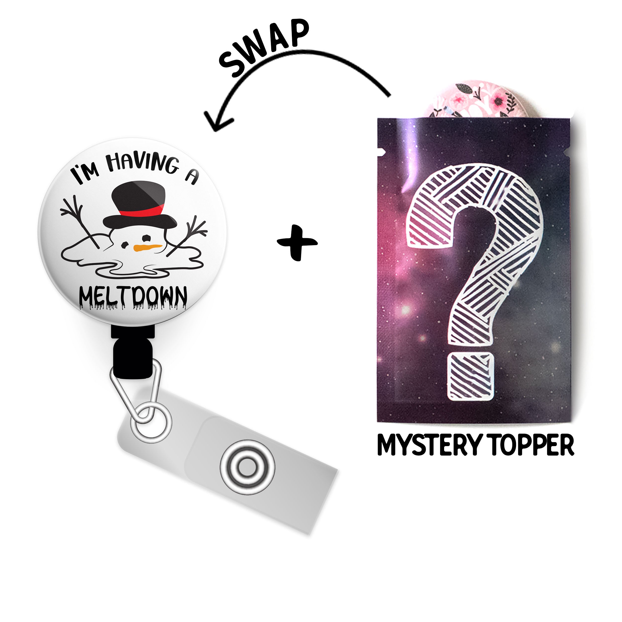 I'm Having a Meltdown ID Badge Reel • Winter Funny Badge Holder • Swapfinity - - Topperswap