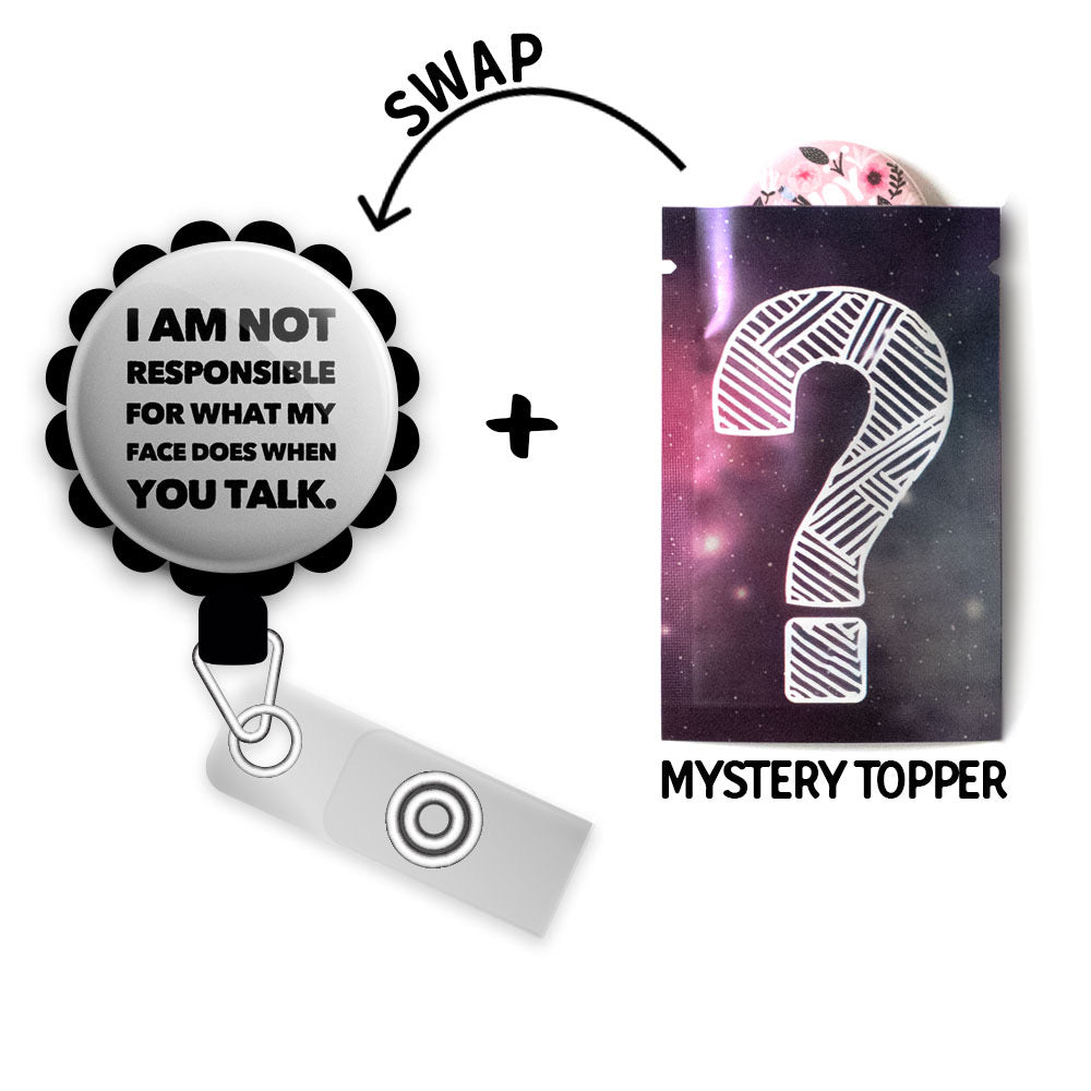 What My Face Does Retractable ID Badge Reel • Funny, Humor, Coffee, Sarcastic Gift • Swapfinity - - Topperswap