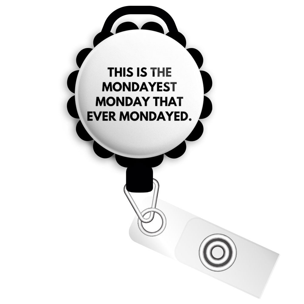 Mondayest Monday Retractable ID Badge Reel • Funny, Humor, Coffee, Sarcastic Gift • Swapfinity - - Topperswap