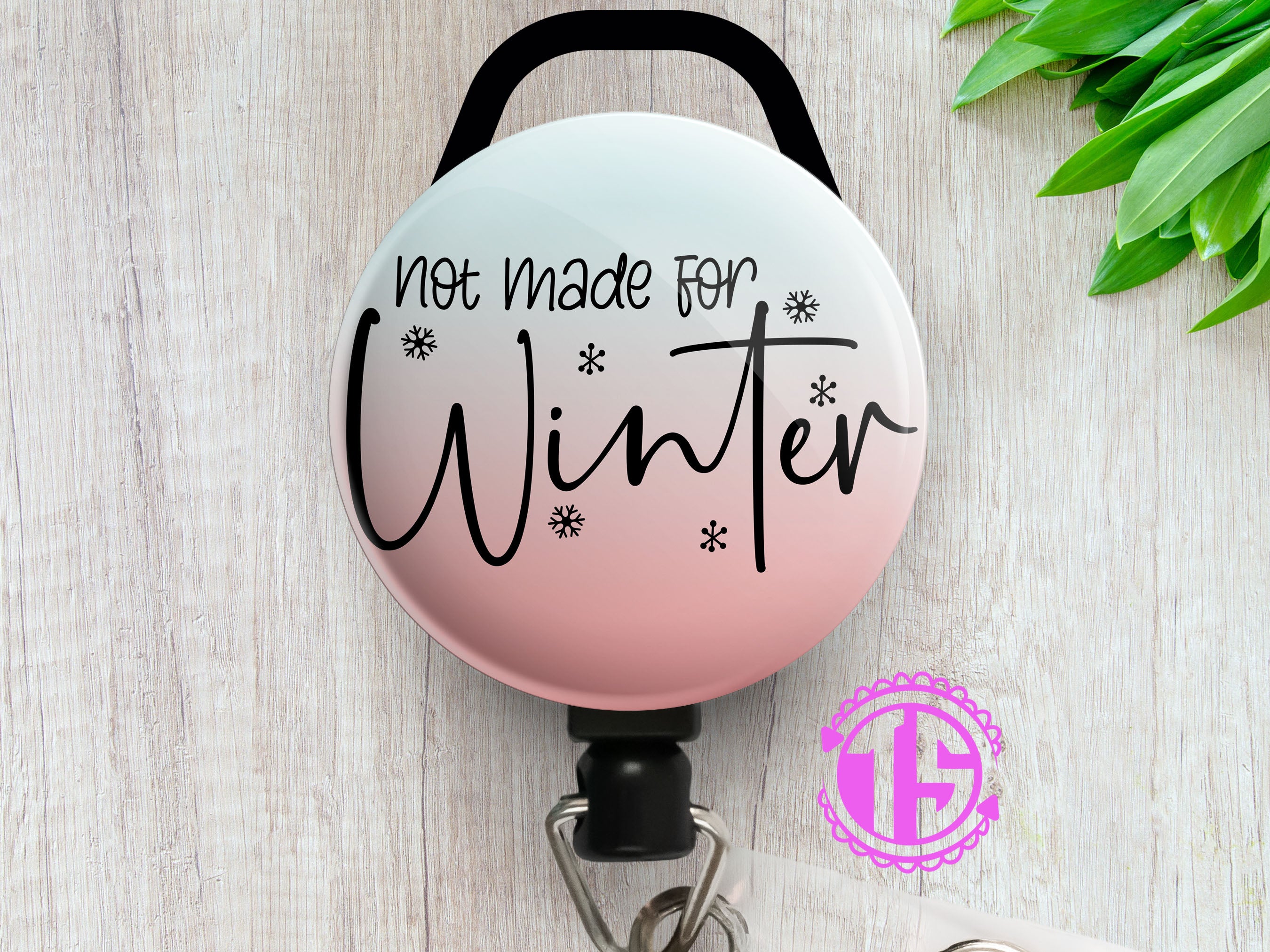 Not Made for Winter ID Badge Reel • Winter Funny Badge Holder • Swapfinity - - Topperswap
