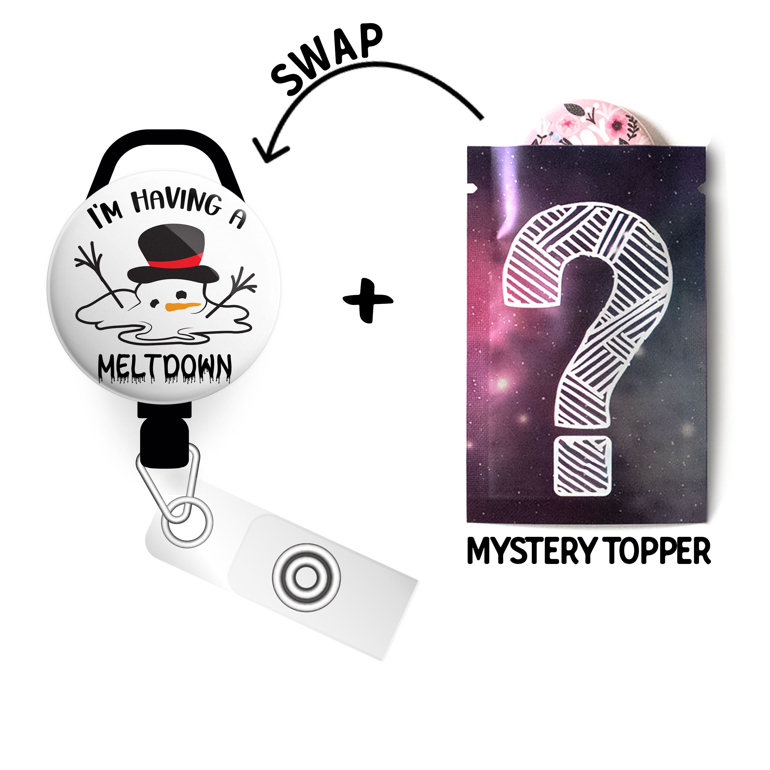I'm Having a Meltdown ID Badge Reel • Winter Funny Badge Holder • Swapfinity - - Topperswap