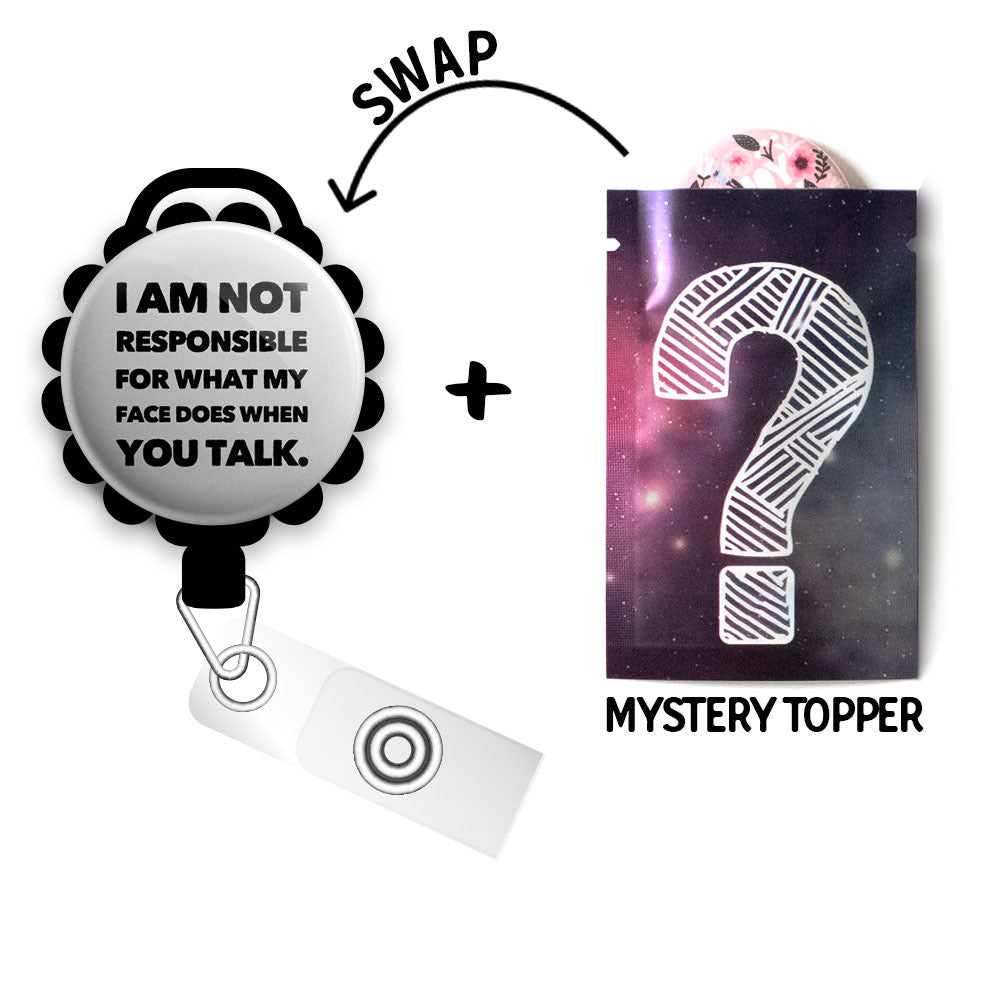 What My Face Does Retractable ID Badge Reel • Funny, Humor, Coffee, Sarcastic Gift • Swapfinity - - Topperswap
