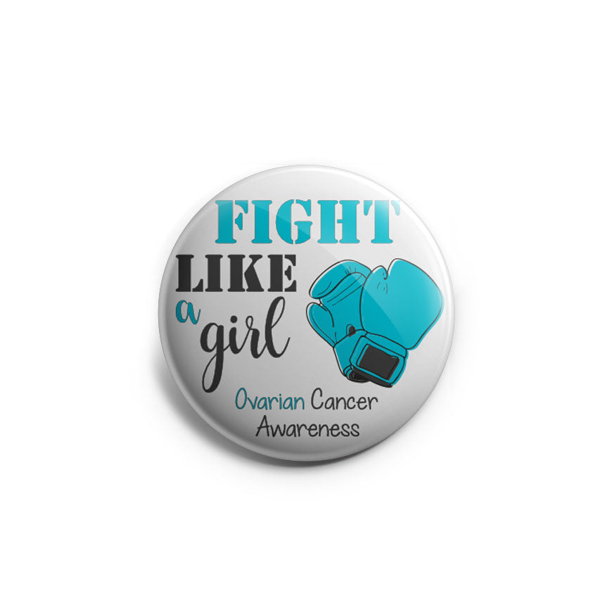 Ovarian Cancer Awareness Teal Ribbon Lapel Pin - Silver Finish, Made In USA (Approx. 1" X 5/8")
